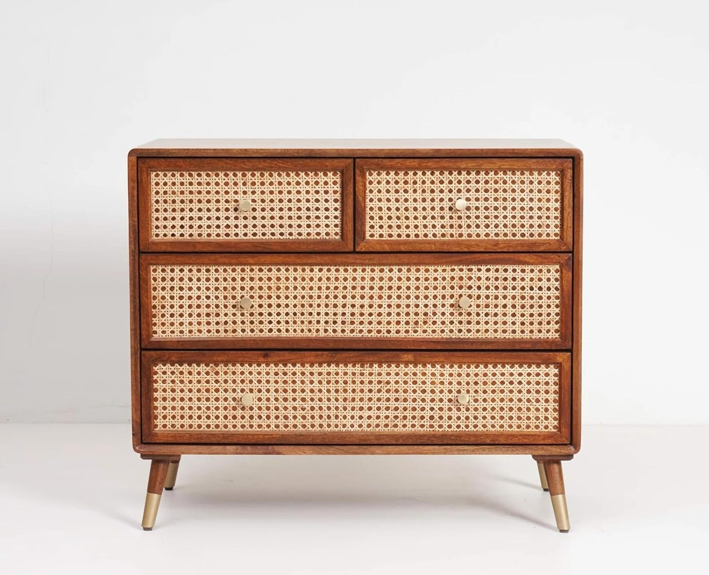 Rattan - Chest Of Drawer Sheesham Wood