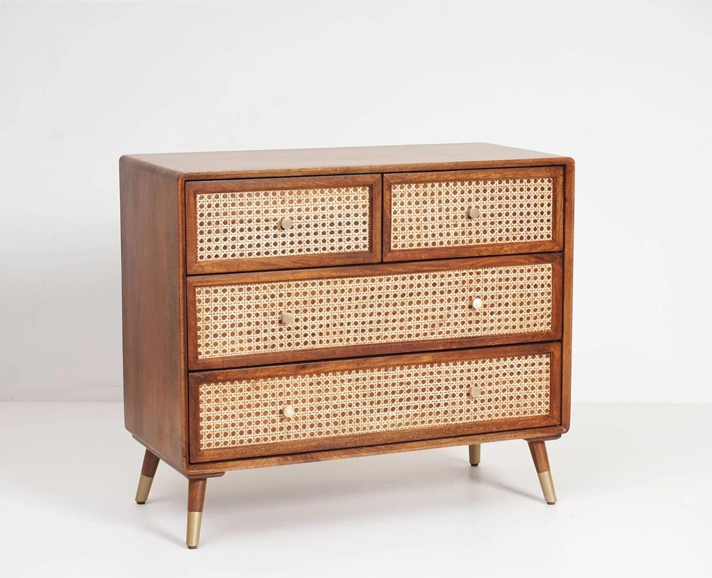 Rattan - Chest Of Drawer Sheesham Wood