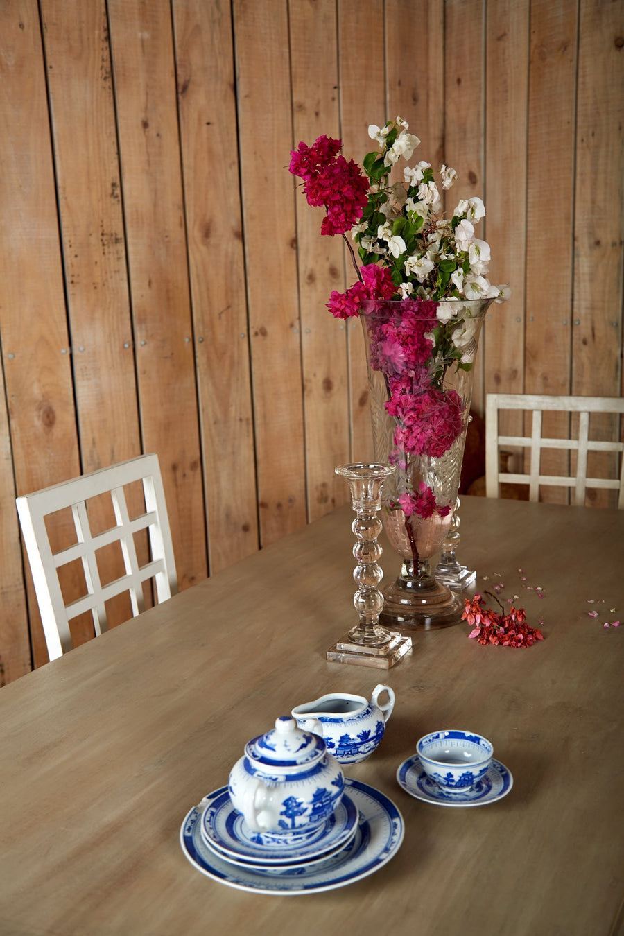 Blanca - Solid Wood Dining Table ( White Washed) Aesthetic Design