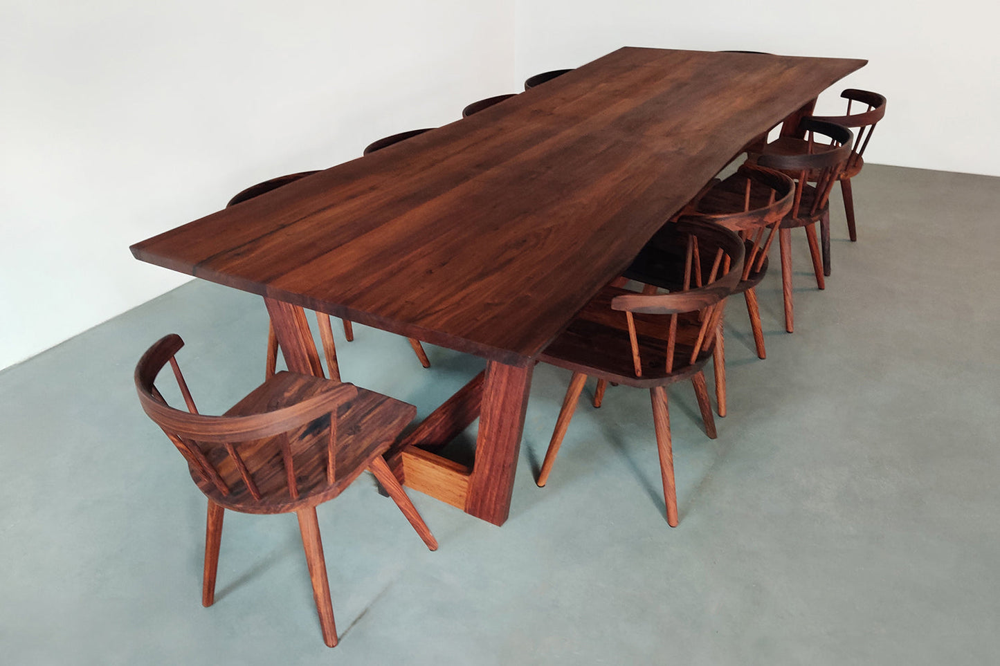 Ikigai - Japanese Style Live Edge Dining Table Set (With Chair)