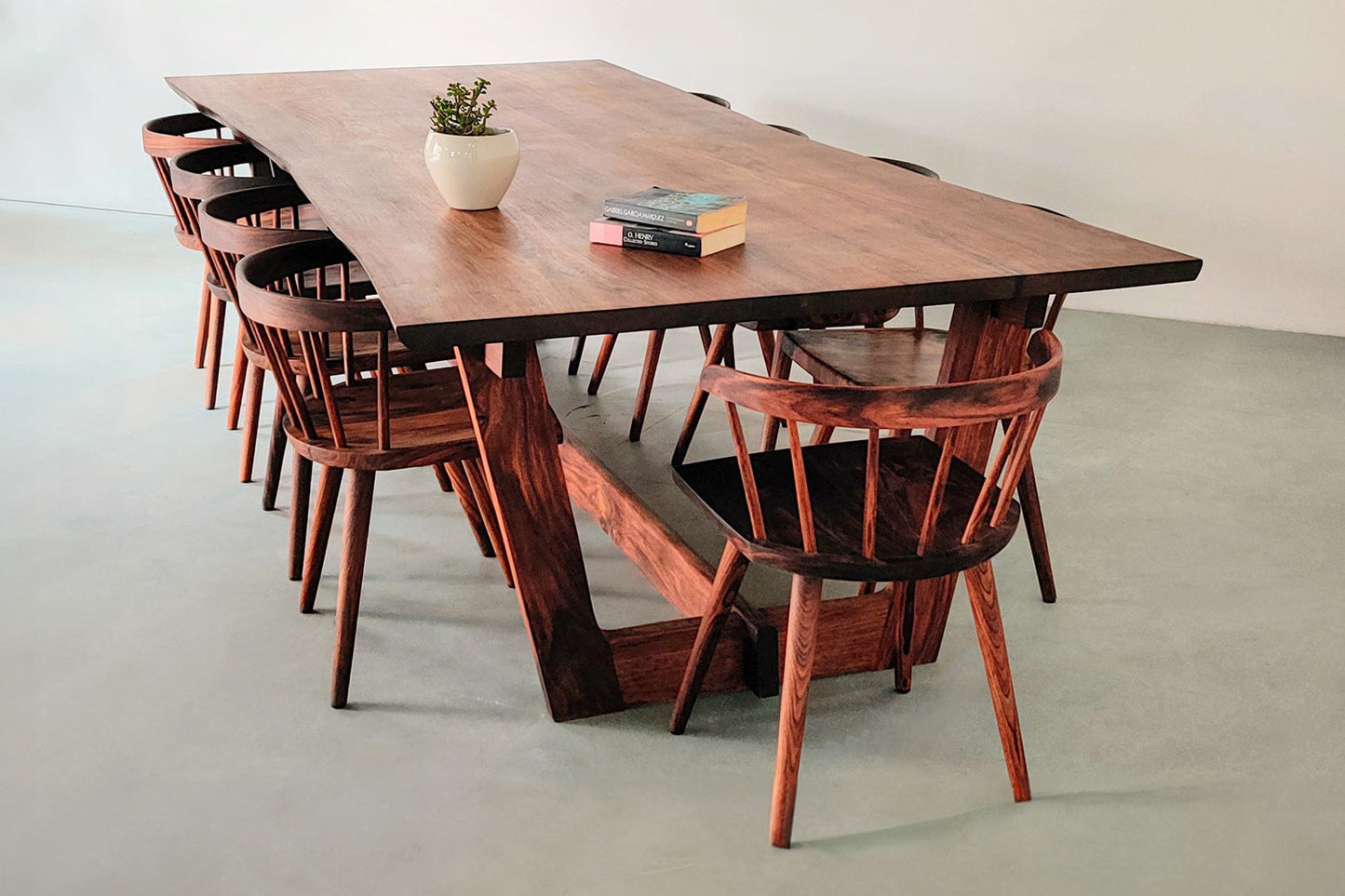 Ikigai - Japanese Style Live Edge Dining Table Set (With Chair)