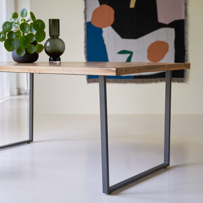 Echo - Solid Acacia And Metal Dining Table