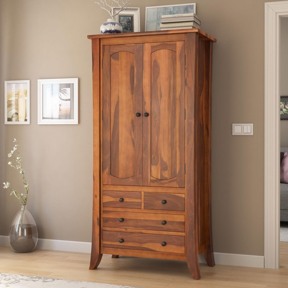 Harnoor - Solid Wood Wardrobe In Natural Finish