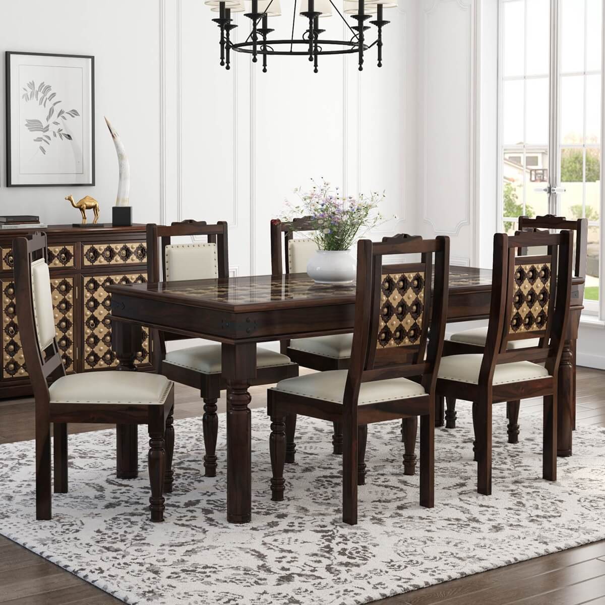 Glitter - The Brass Dinning Table Set (6 Chairs)