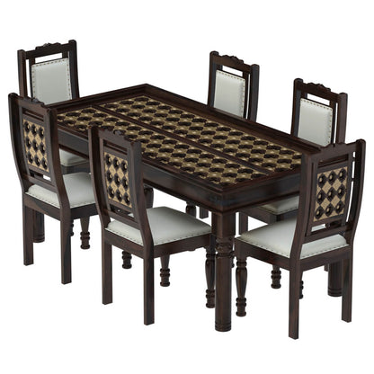 Glitter - The Brass Dinning Table Set (6 Chairs)