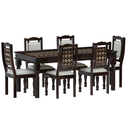 Glitter - The Brass Dinning Table Set (6 Chairs)