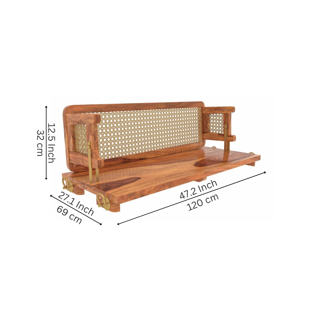 Chettinad Sheesham Wood Cane Swing – Premium Handcrafted Jhula