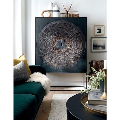 Harappan Hand-Carved Mango Wood Storage Cabinet