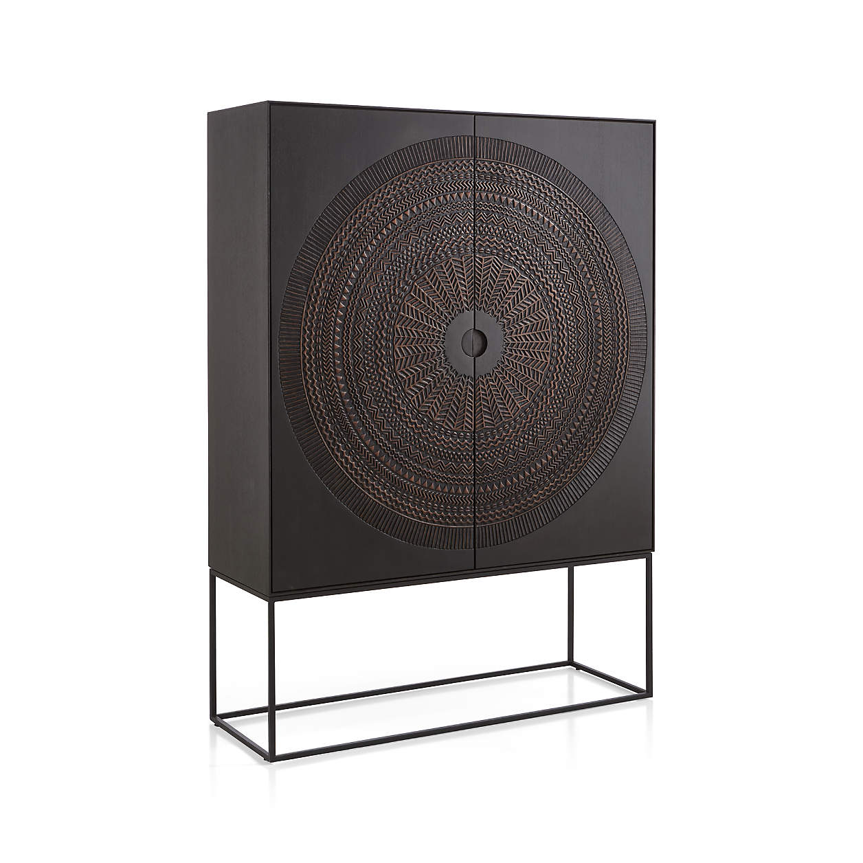 Harappan Hand-Carved Mango Wood Storage Cabinet