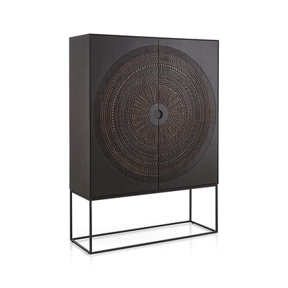 Harappan Hand-Carved Mango Wood Storage Cabinet