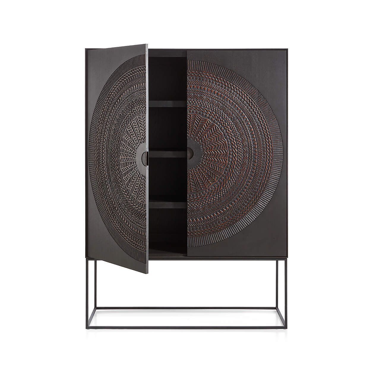 Harappan Hand-Carved Mango Wood Storage Cabinet