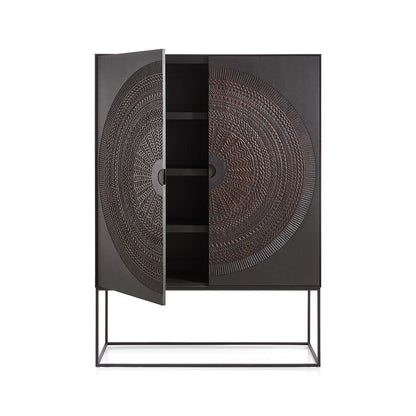 Harappan Hand-Carved Mango Wood Storage Cabinet