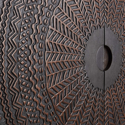 Harappan Hand-Carved Mango Wood Storage Cabinet