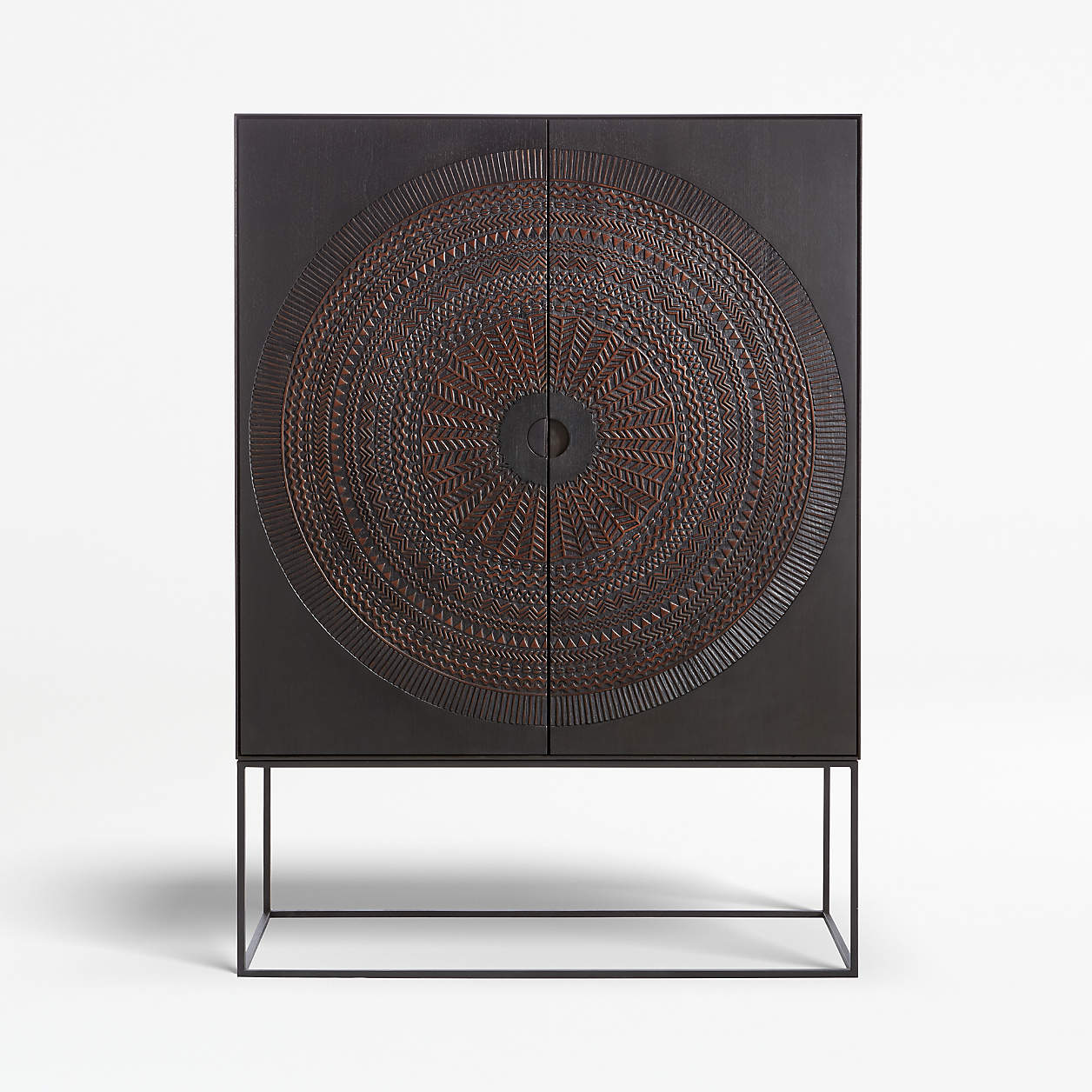 Harappan Hand-Carved Mango Wood Storage Cabinet