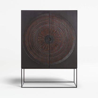 Harappan Hand-Carved Mango Wood Storage Cabinet