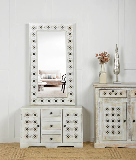 Distress Antique White Solid Dressing Table