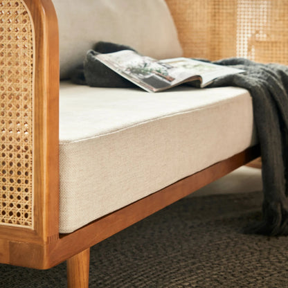 Elysian Ash Wood & Rattan 3 Seater Sofa – Timeless Craftsmanship, Everyday Comfort