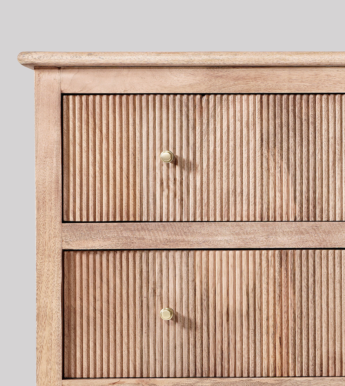 Hampton - Six-Drawer Chest of Drawers (Natural Oak-Stained Solid Mango Wood)