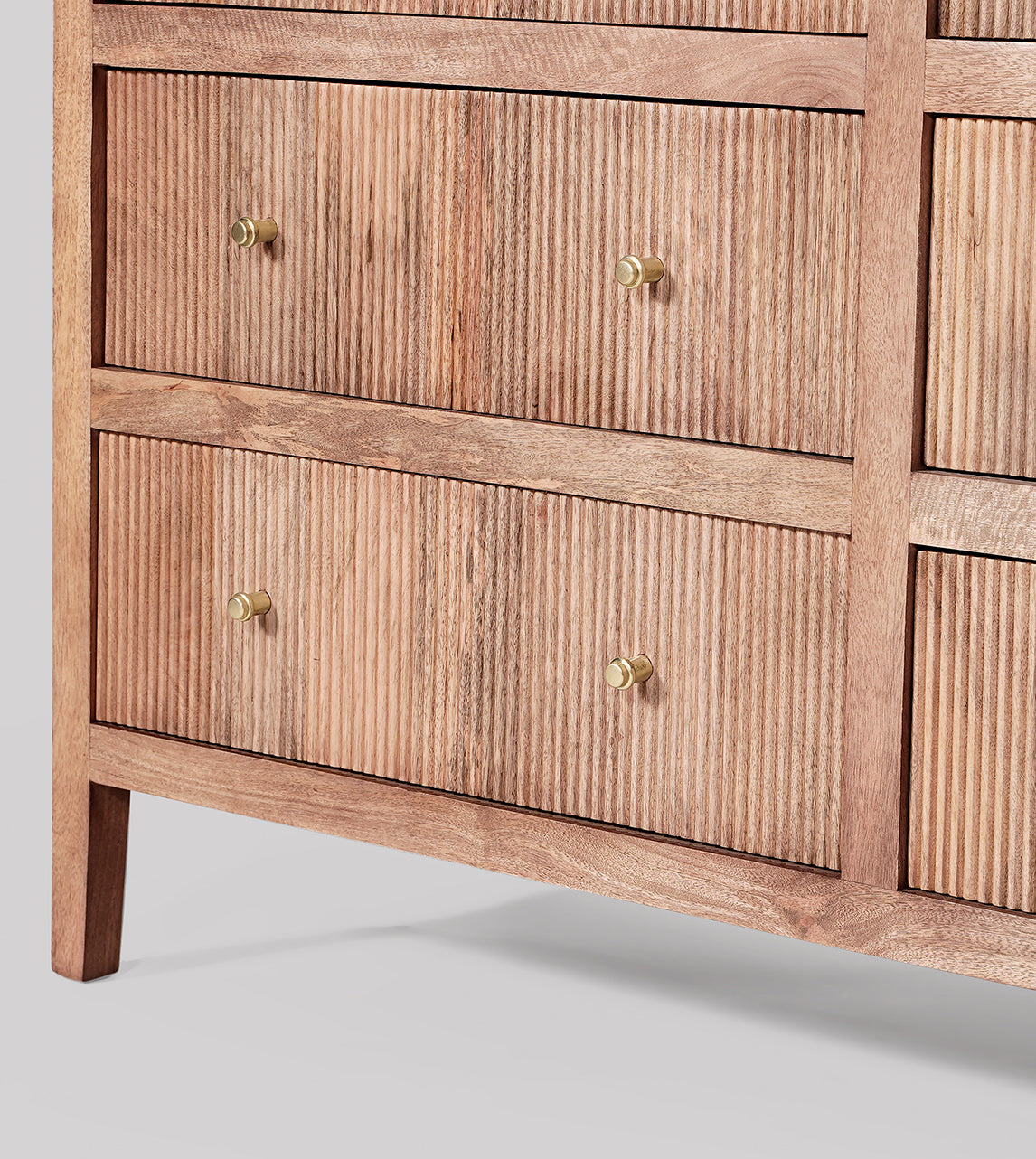 Hampton - Six-Drawer Chest of Drawers (Natural Oak-Stained Solid Mango Wood)