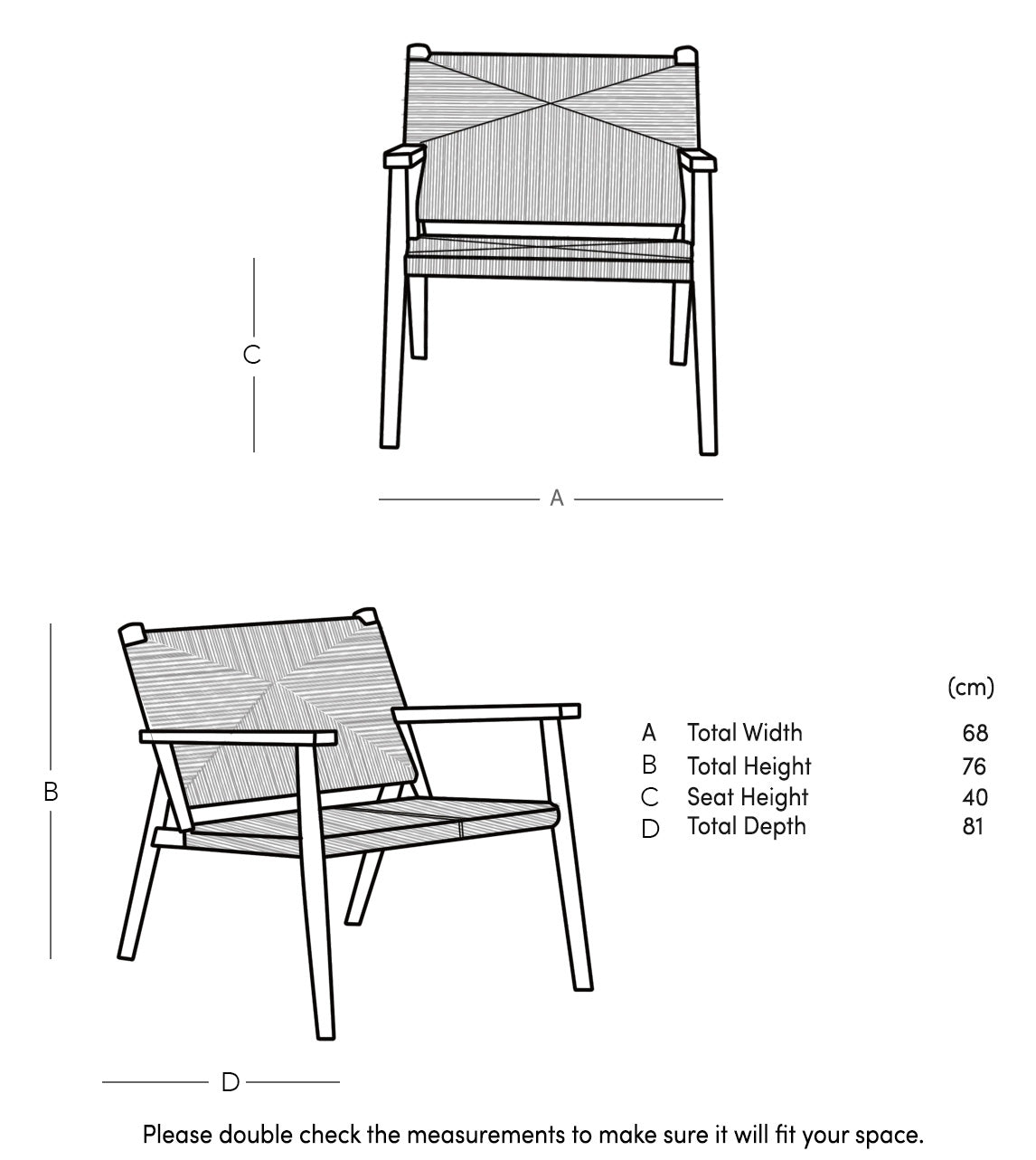 Matrix - Armchair - Natural Oak-Stained Mango Wood & Danish Cord