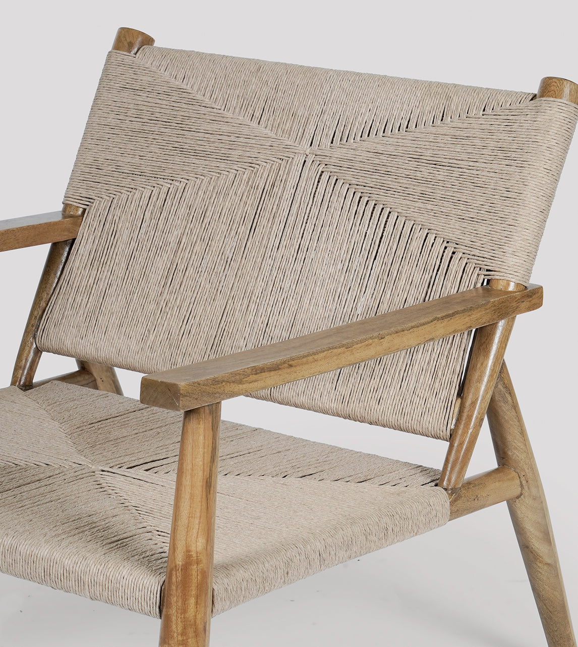 Matrix - Armchair - Natural Oak-Stained Mango Wood & Danish Cord