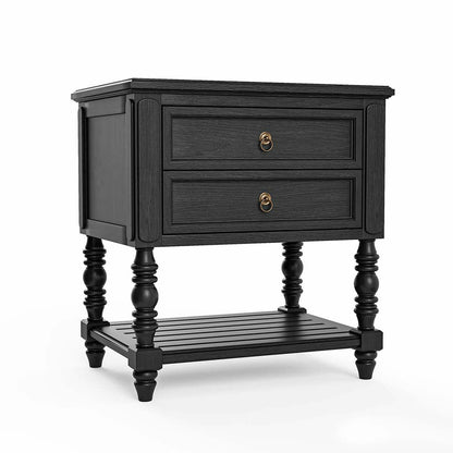Vincent - Bed Side Table Solid Sheesham Wood With Black Finish