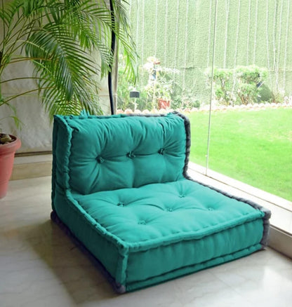 Lazy -Turquoise Floor Sofa With Wooden Pallet stand (Optional)