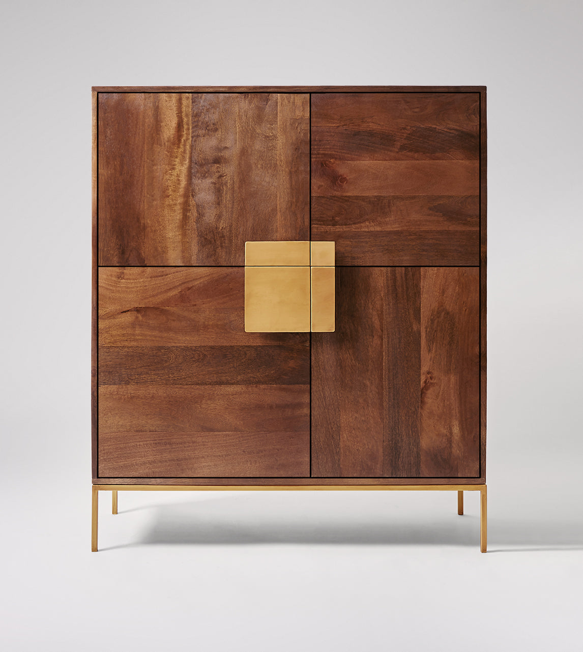 The Churchill - Solidwood Mango Wood Cabinet (Brass Filmed Handle)
