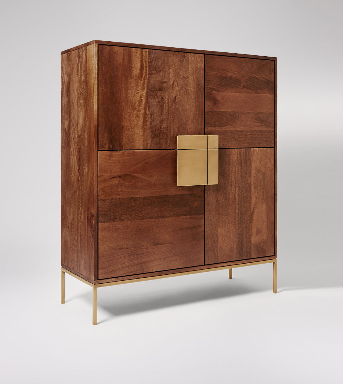 The Churchill - Solidwood Mango Wood Cabinet (Brass Filmed Handle)