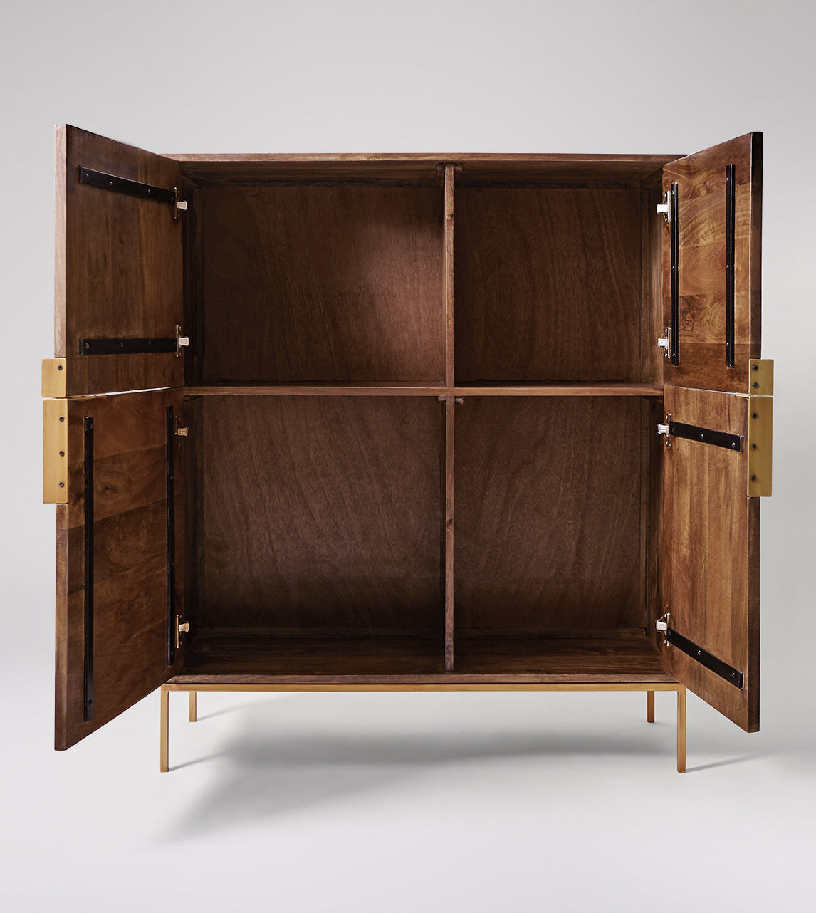 The Churchill - Solidwood Mango Wood Cabinet (Brass Filmed Handle)