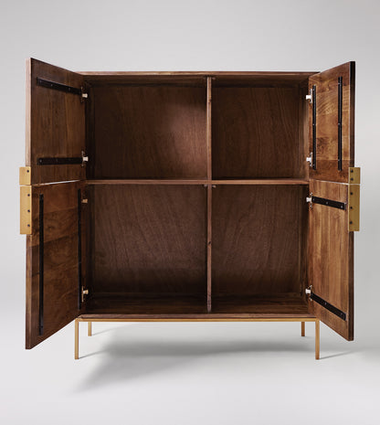 The Churchill - Solidwood Mango Wood Cabinet (Brass Filmed Handle)
