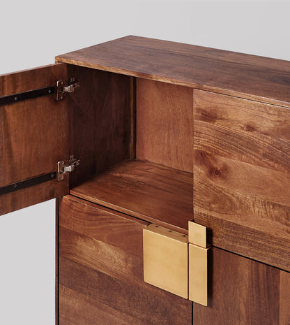 The Churchill - Solidwood Mango Wood Cabinet (Brass Filmed Handle)