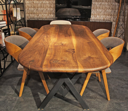 Mid Century - Live Edge Dining Table / Chair (Optional)