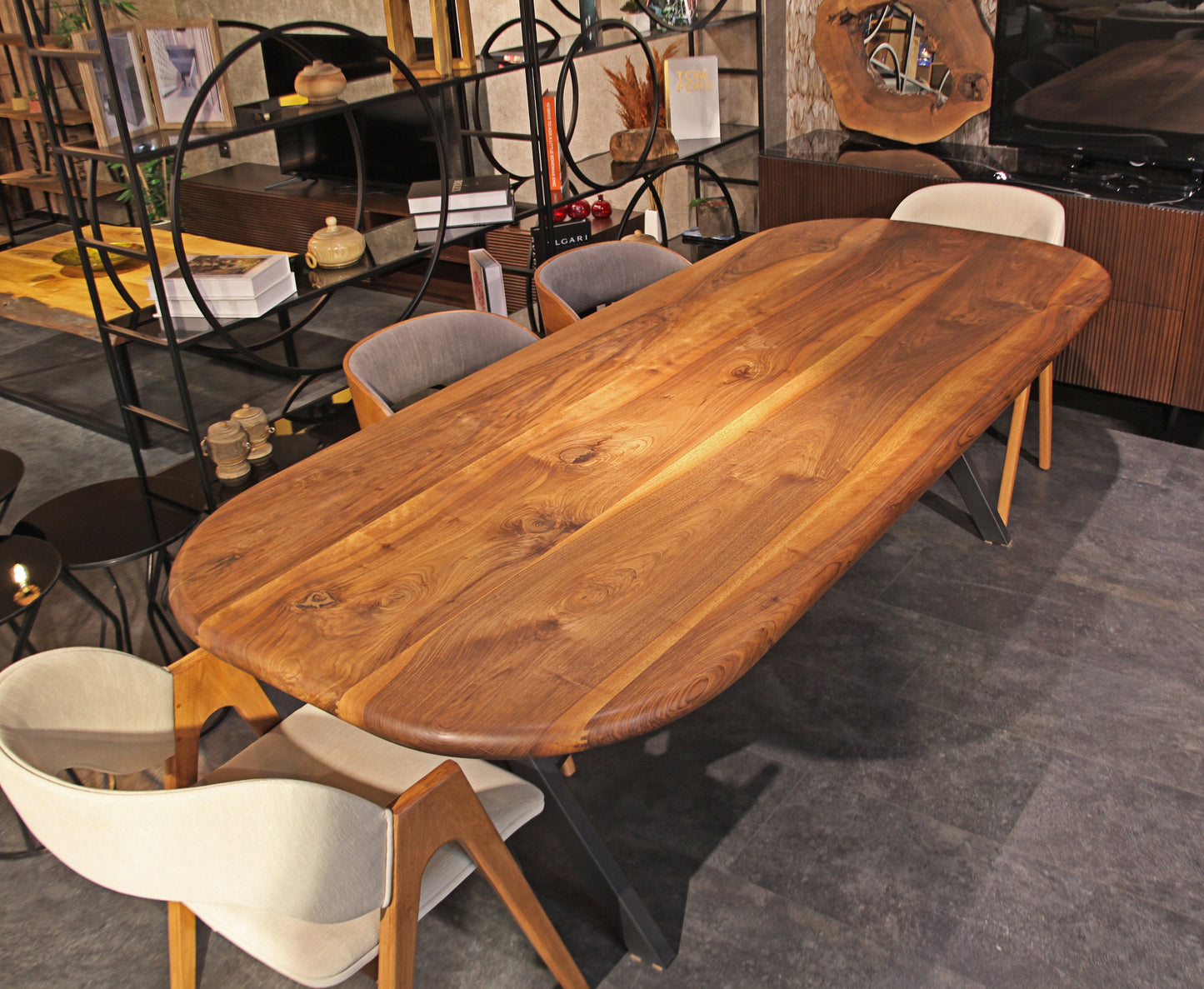 Mid Century - Live Edge Dining Table / Chair (Optional)