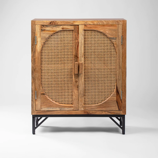 Web - Rattan Wooden Storage Cabinet