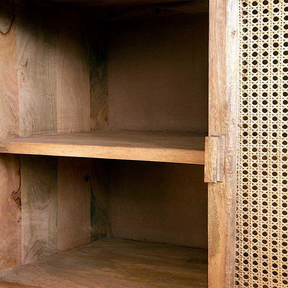 Web - Rattan Wooden Storage Cabinet