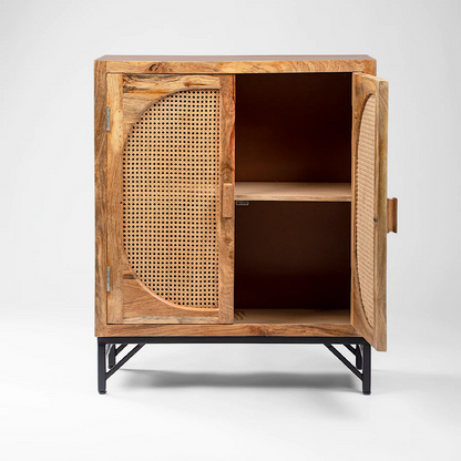 Web - Rattan Wooden Storage Cabinet