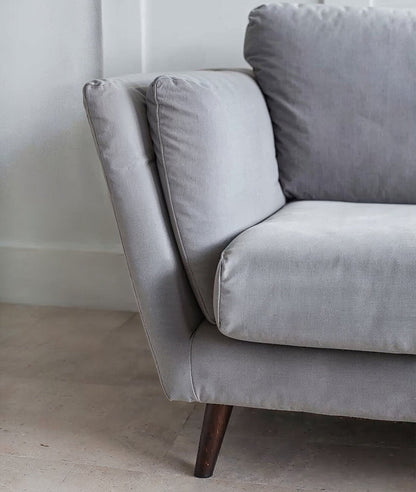 Stockholm Luxe Corner Sectional – Light Grey Velvet Chaise Sofa
