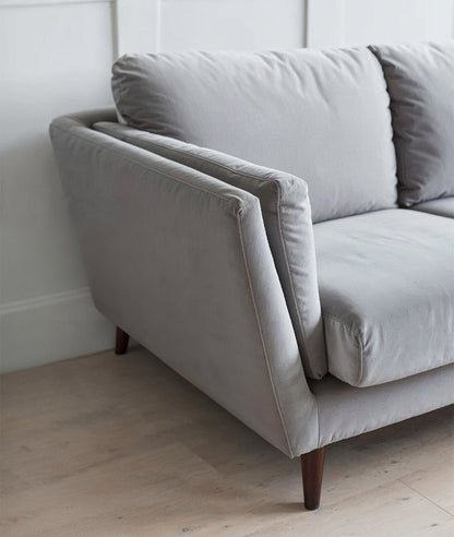 Stockholm Luxe Corner Sectional – Light Grey Velvet Chaise Sofa