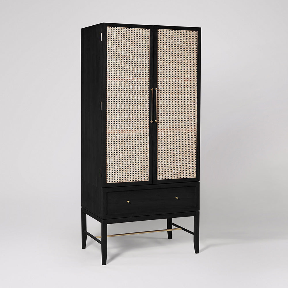 Medusa Wardrobe –  Solid Wood with Rattan Design (Cupboards)