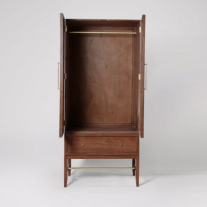 Medusa Wardrobe –  Solid Wood with Rattan Design (Cupboards)