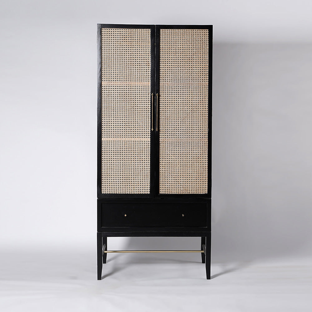 Medusa Wardrobe –  Solid Wood with Rattan Design (Cupboards)