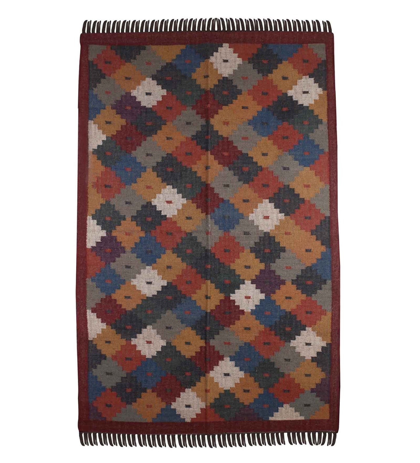 The Jodhpur - Multicolor Wool & Jute Hand Woven Dhurrie