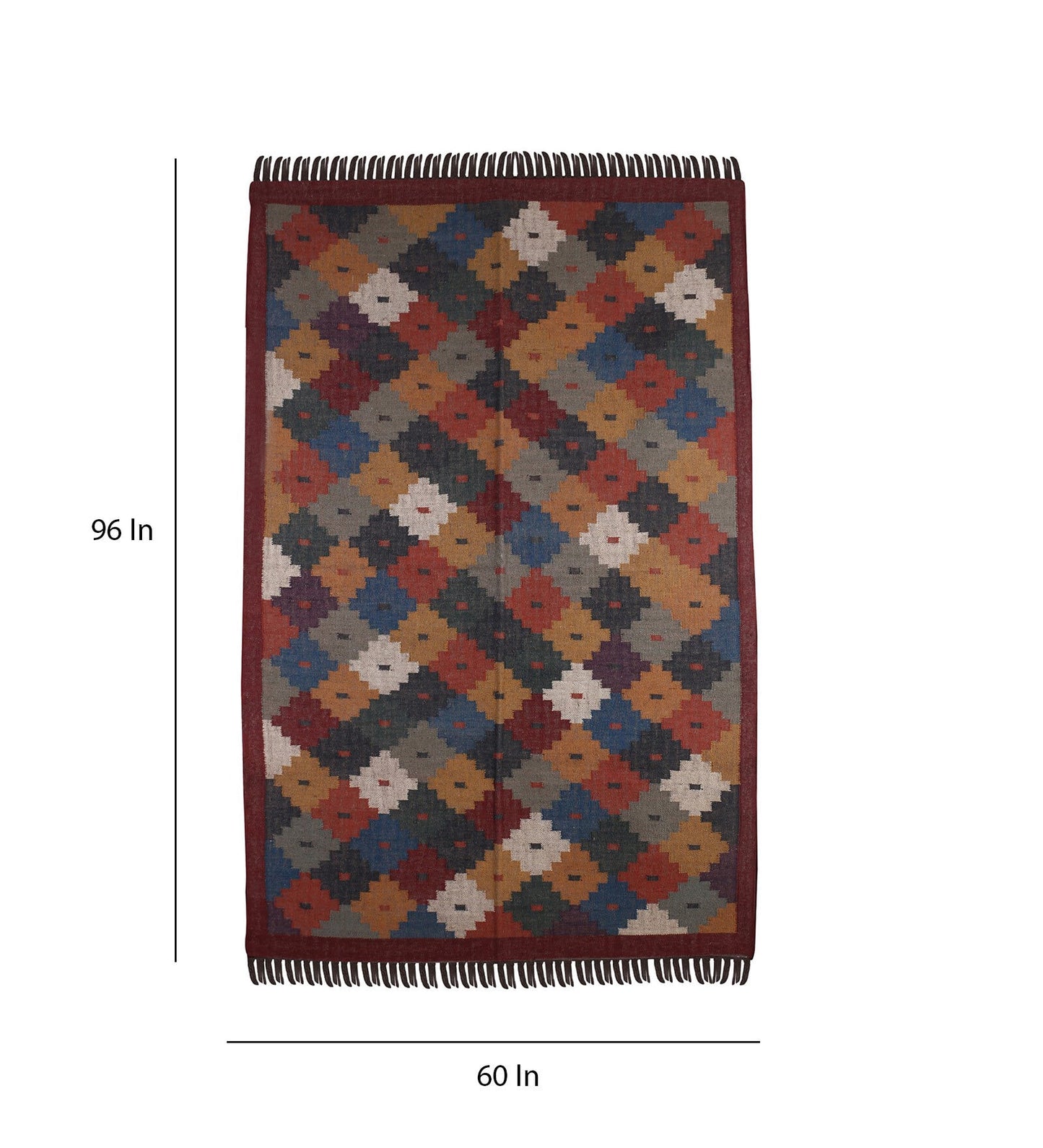 The Jodhpur - Multicolor Wool & Jute Hand Woven Dhurrie