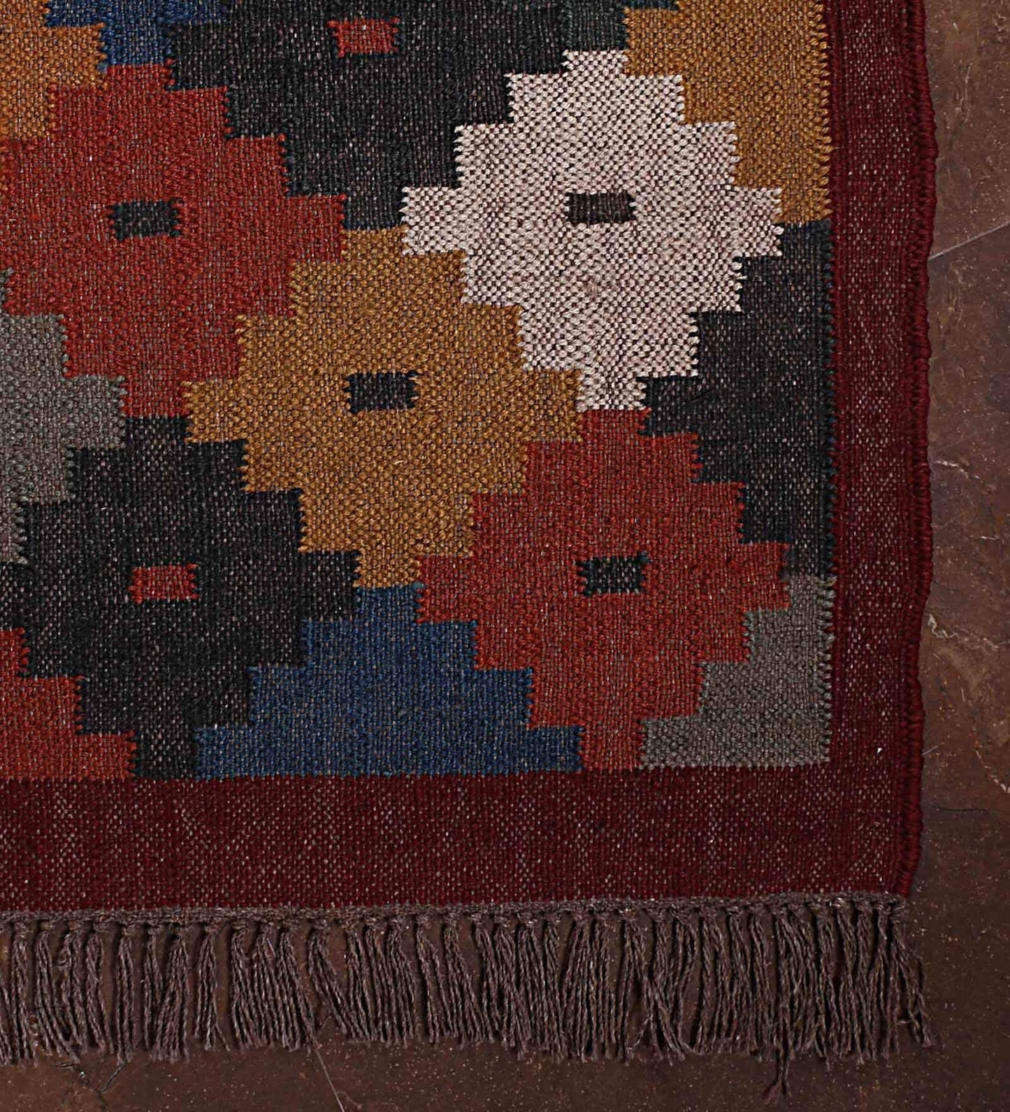 The Jodhpur - Multicolor Wool & Jute Hand Woven Dhurrie