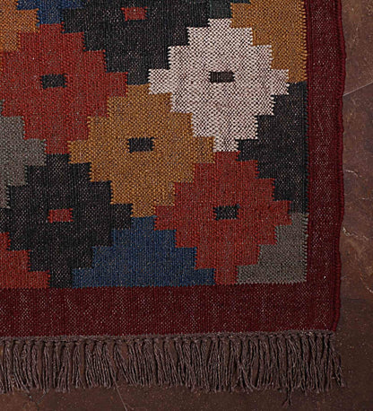 The Jodhpur - Multicolor Wool & Jute Hand Woven Dhurrie