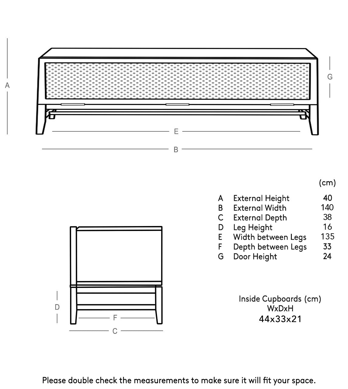 Medusa Large TV stand – Greek-Inspired Elegance in Solid Wood & Rattan