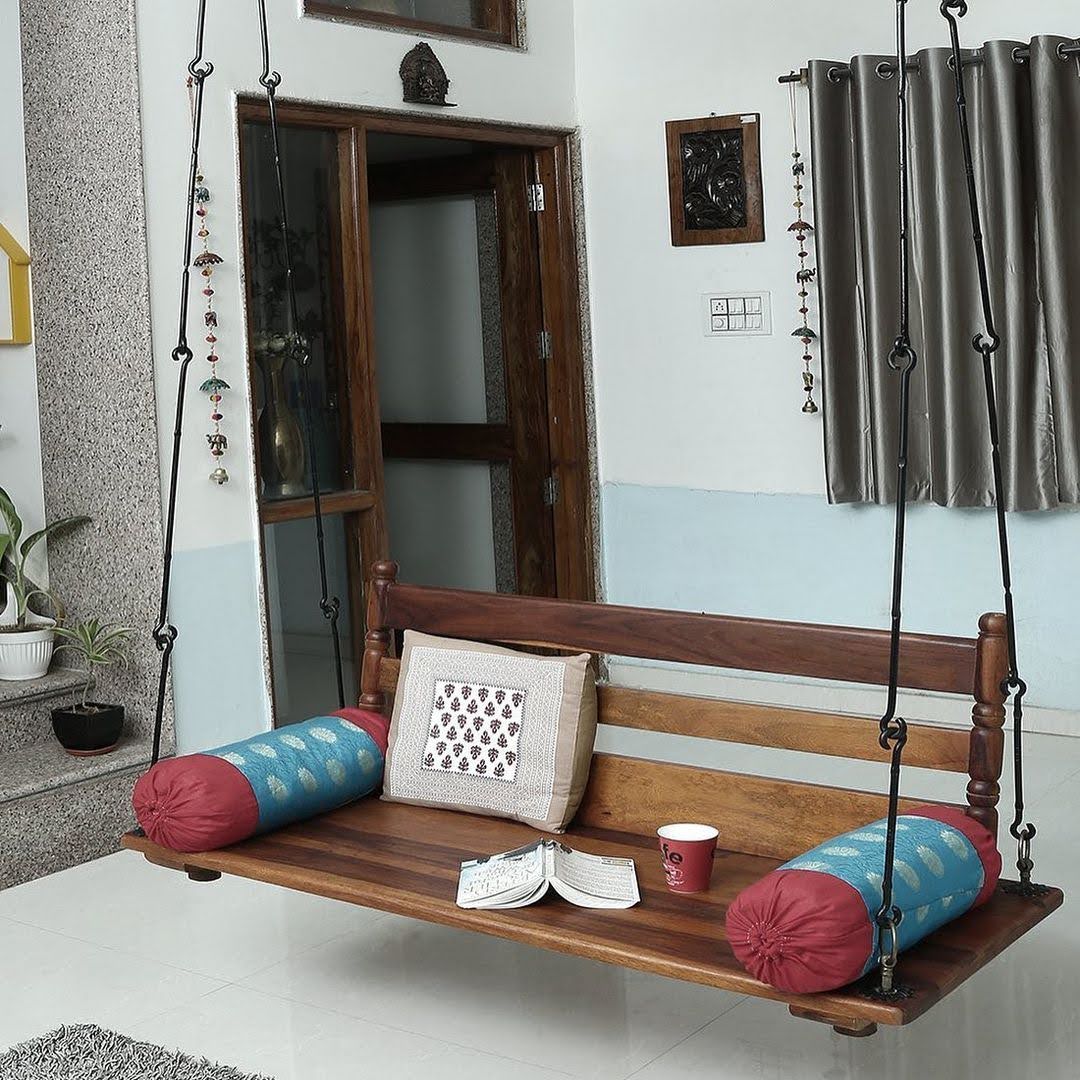 Seron - Wooden Swing With Detachable Backrest.