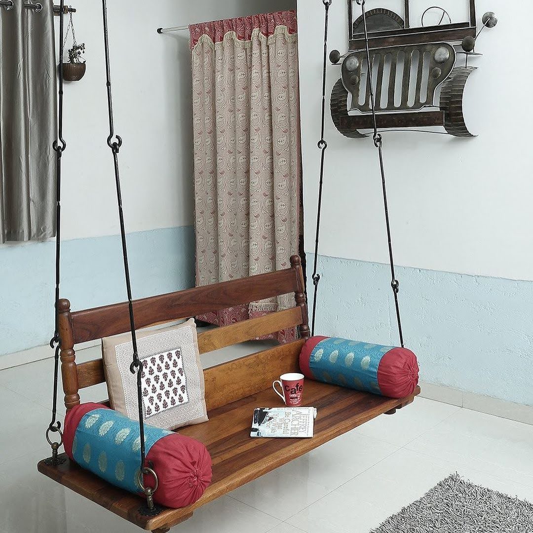 Seron - Wooden Swing With Detachable Backrest.