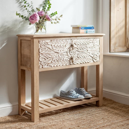 Console Table (Hand Carved) - Nakashi Collecation